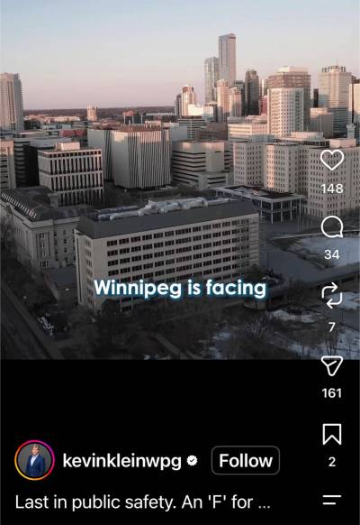 INSTAGRAM
                                Mayoral candidate Kevin Klein&rsquo;s social media post showing the Edmonton cityscape.