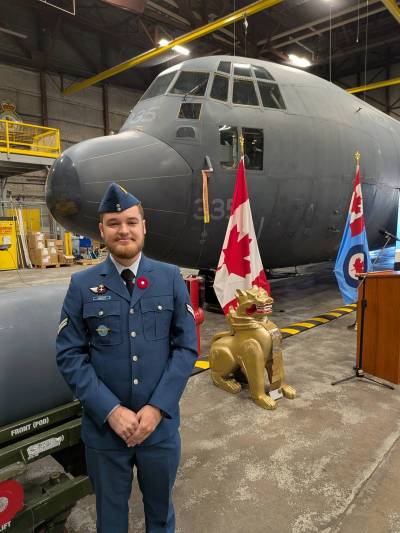 Free Press files
                                Cpl. Andrew Hannus, an aviation systems technician, attended the Oct. 24 retirement ceremony for the CC-130H Hercules at 17 Wing Winnipeg.