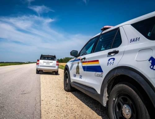 RCMP traffic enforcement in Steinbach in September (Facebook)