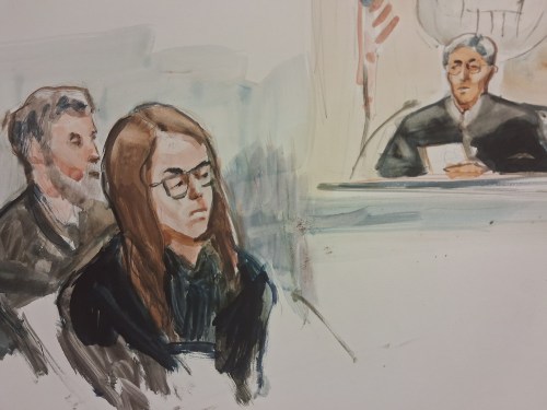 James Cody Bryant, centre, is seen in a court sketch drawn during the accused's appearance in U.S. district court in Seattle on Tuesday, Oct. 6, 2026. THE CANADIAN PRESS/Lois Silver