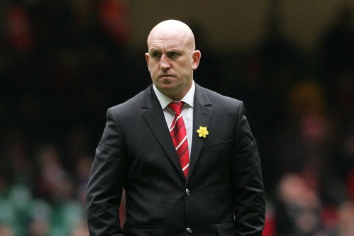 FILE - Wales assistant coach Shaun Edwards looks on before their Six Nations rugby union international match against Scotland at Millennium Stadium, Cardiff, Feb. 13, 2010. (AP Photo/Tim Hales, File)